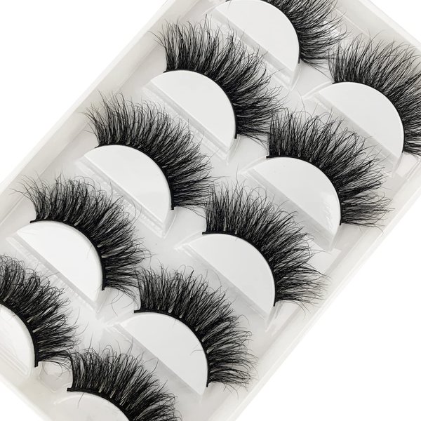 3D Mink Lashes,100% Real Siberian Mink Fur Lashes,Dramatic Cat-Eyes Look,Natural Fluffy Volume Long Wispy Totally Cruelty-Free,Reusable &Handmade Fake Eyelashes 5 Pairs (A11)