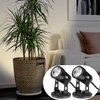 SUNVIE 2 Pack LED Spot Lights Indoor for Plants Uplights Lamp Accent Lighting Decor 120V Warm White Up Spotlight 5.9 FT Cord with Floor Foot Switch (Base and Stake Included)