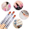 WOKOTO 5pcs Gel Nail Brushes For Extension Nail Art Brushes Dual-End Gel Polish Brush Nail Painting Brushes 2 Way Acrylic Nail Brushes Gel Spatula Builder Gel Brushes For Nails Manicure Tools