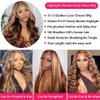 Wear and Go Glueless Wigs Human Hair 8x5 HD Lace Front Wigs 180% Density Highlight Body Wave Glueless Wig Pre Plucked Pre Cut Lace Front Wig 18inch 4/27 Honey Blonde Lace Frontal Wigs for Women
