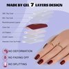 Press On Nails Short - Jofay Fashion Acrylic Press On Nails Red, Square Glue On Nails with Nail Glue, Fit Perfectly & Natural Stick On Nails in 12 Sizes - 24PCS Soft Gel Fake Nails Kit, Wine Red
