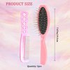 Wig Brushes for Synthetic Hair, 2 Pieces Stainless Steel Teeth Wig Brush Portable Synthetic Doll Wig Hair Brush Metal Wire Wet Hair Comb Hair Extension Brush Wig Brush for Women Girls Human Hair, Pink