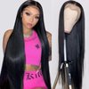 mengkai 30 Inch Straight Lace Front Wigs Human Hair Pre Plucked Bleached Knots 13x4 HD Lace Front Wigs Human Hair 180% Density Lace Frontal Wigs Human Hair with Baby Hair Glueless Wigs
