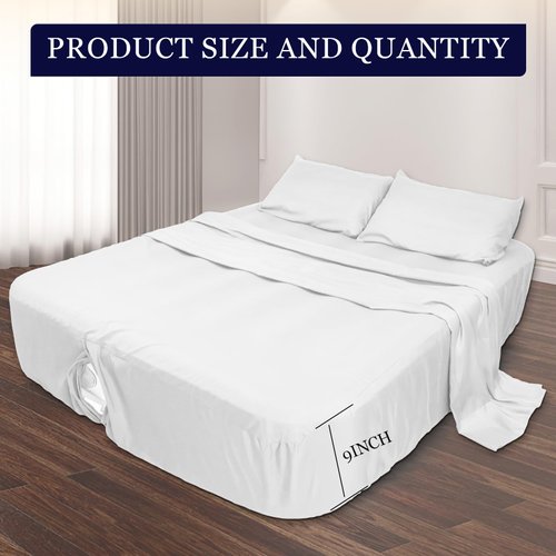 AEHISDHIE Air Mattress Sheets - 3 Pieces Set - Suitable for Inflatable mattresses 10 inch deep - can be inflated Without disassembly, Convenient, Sturdy, Easy to use air Bed Sheet (White, Kids)