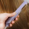 Flat Iron Curler, 2.8 X 0.7Inch Mini Simple Hair Straightener, for Curly Hair Straight Hair(purple, European plug)
