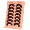 False Lashes Wispy Volume Mink Lashes Fluffy 200D Russian Strip Lashes D Curl Dramatic Fake Lash Extensions 7 Pairs Handmade Round Eye Eyelashes by Boahankuke