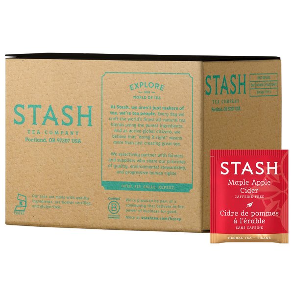 Stash Tea Maple Apple Cider Herbal Tea - Naturally Caffeine Free, Non-GMO Project Verified Premium Tea with No Artificial Ingredients, 100 Count (BULK PACKAGING)