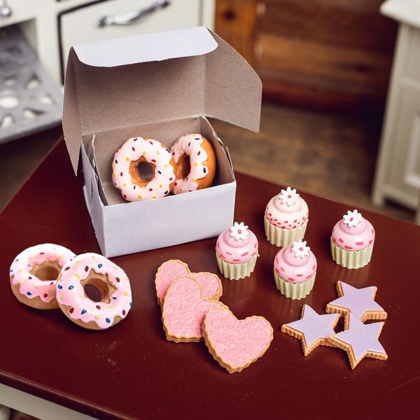 The Queen's Treasures 18 Inch Doll Food, 16pc Bakery Set of Strawberry Doughnuts, Cookie and Mini Cupcakes with Bakery Box, Intended for American Girl