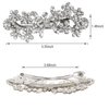 Crystal Hair Barrettes, White Rhinestone Flower Leaf Shape Hairpins Hair Clips, Sparkly Austrian Hairgrip Hair Headwear Accessories for Women Girls