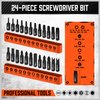 HORUSDY 25-Piece Security Torx Screwdriver Bit Set | T5-T40 Torx Bit Set 1/4 inch Ratcheting Magnetic Bit Driver | 12Pcs Torx Bit and 12Pcs Common Bit