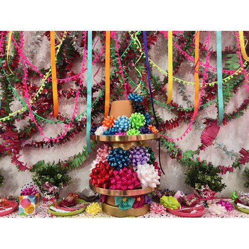 The Gift Wrap Company Decorative Confetti Gift Bows, Medium, Magenta, pack of 12