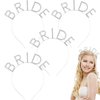 KuuGuu 4 PCS Bride Rhinestone Headband Sparkling Bachelorette Party Favors Elegant Bride Crown Wedding Present Bridal Shower Decorations For Women Girls Birthday Headpiece Hair Accessories （Silver）