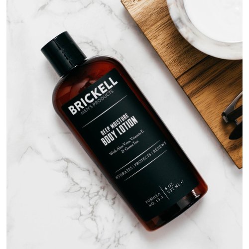 Brickell Men's Deep Moisture Body Lotion for Men, Natural and Organic Protects and Hydrates Dry Skin, 8 Ounce, Scented
