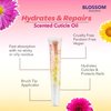Blossom On the Mend Restoring Scented Portable Cuticle Oil Tube for Travel with Brush Tip, Infused with Real Flowers, 0.34 fl. oz/10ml, Hibiscus