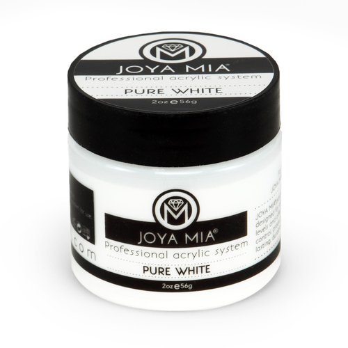 Acrylic Powder for Nails, Super Adhesion Acrylic Nail Powder, Professional Colored Acrylic Nail Powder for Flawless & Beautiful Acrylic Nail Enhancements, Pure White, 2 oz - Joya Mia