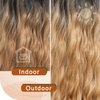 GOWIT Ombre Honey Blonde Wigs for Women 30 Inch Long Wavy Wig Glueless Middle Part Curly Wavy Wigs Natural Looking Heat Resistant Synthetic Wig for Halloween Christmas Daily Cosplay Party Use