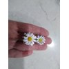 Generic Small mini white daisy flower painted metal hair claw clip (Size: 1 inch)