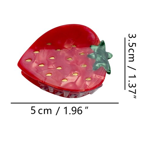 Strawberry Claw Clips,Cellulose Acetate Hair Clips,Small Claw Clips for Women