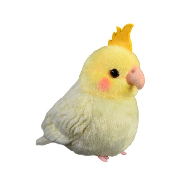 Nohito Realistic Yellow Cockatiel Parrot Bird Plush Toy Stuffed Animal Simulation Fake Bird Cockatoo Stuffed Animals Cute Little Bird Plushie Doll Gifts for Kids 4.9'' (Yellow, M)