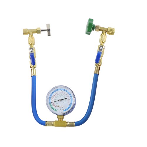 Wisepick R290 and R600A Charging Hose and Gauge Set with Can Tap and Shut Off Valves