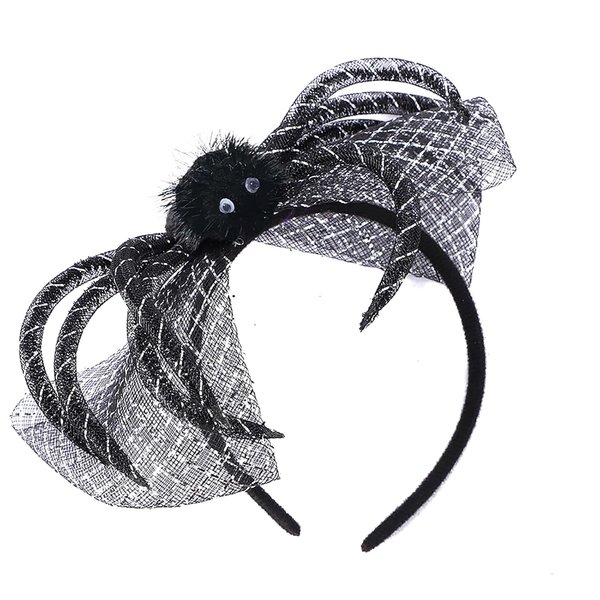 Spider Headband Halloween Headbands Black Spider Web Hair Hoop Black Widow Hair Accessories for Halloween Cosplay Party Costume 1Pcs (Black Net, Medium)