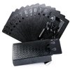 Joyoldelf Cool Black Foil Poker Playing Cards, Waterproof Deck of Cards with Gift Box, Use for Party and Game