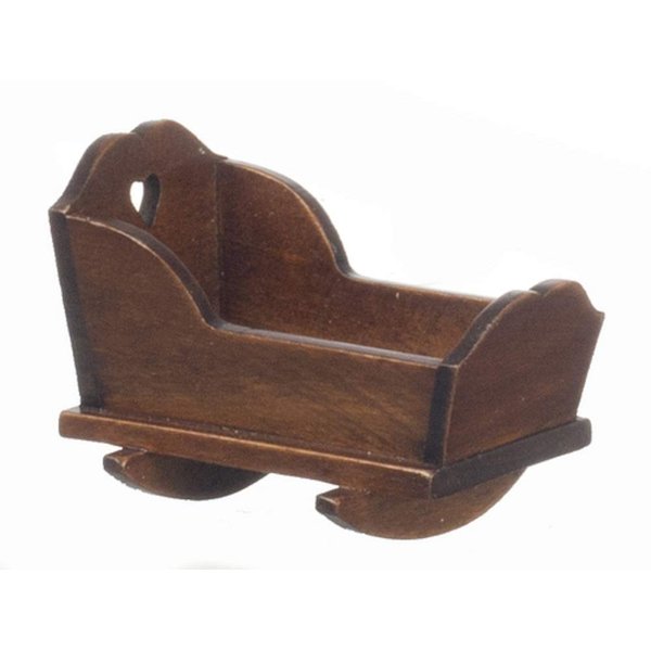 Melody Jane Dollhouse Walnut Rocking Cradle Crib Cot Miniature 1:12 Nursery Furniture