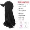 iLUU Black Wig Hair and Black Hat Baseball Cap with Hair Extensions Synthetic Wavy Wig Hat Adjustable Baseball Hat and 14" Heat Resistent Hairpieces for Women Girl Daily Use (Black)