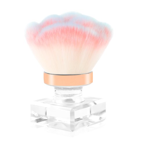 ANGNYA Nail Dust Brush for Acrylic Nails, Pink Rose Soft Brush Nail Art Dust Powder Remover Makeup Brushes Manicure Brush Clean Up Tools Nail Art Brush