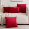 MIULEE Pack of 2 Velvet Pillow Covers Decorative Square Pillowcase Soft Solid Cushion Case for Decor Sofa Bedroom Car 18x18 Inch Red