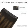 DOORES Wire hair extensions Balayage Dark Brown to Chestnut Brown 20 Inch 110g Natural with Invisible Fish Line Straight