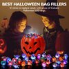 Coluans Halloween Treats 50Pcs Halloween Light Up Rings LED Halloween Toys Glow in The Dark Halloween Party Favors for Kid LED Flash Rings Non Candy Gift Bag Fillers NEW VERSION