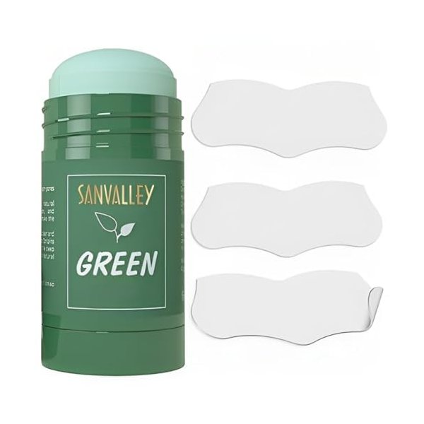 Green Blackhead Remover, Deep Pore Cleansing, Acne Oil Control, Purifying and Detoxifying Skin for Men and Women