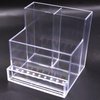 10 Holes Storage Box Display for Nail Drill Bit Files Acrylic Clear Holder Electric Machine Manicure Accessory - Transparent pink