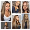 Chamkylin Highlight Ombre Lace Front Wig Human Hair Pre Plucked 13x4 colored 4/27 HD Lace Frontal Wigs with Baby Hair 200% Density Honey Blonde Straight Lace Front Wigs 20 Inch