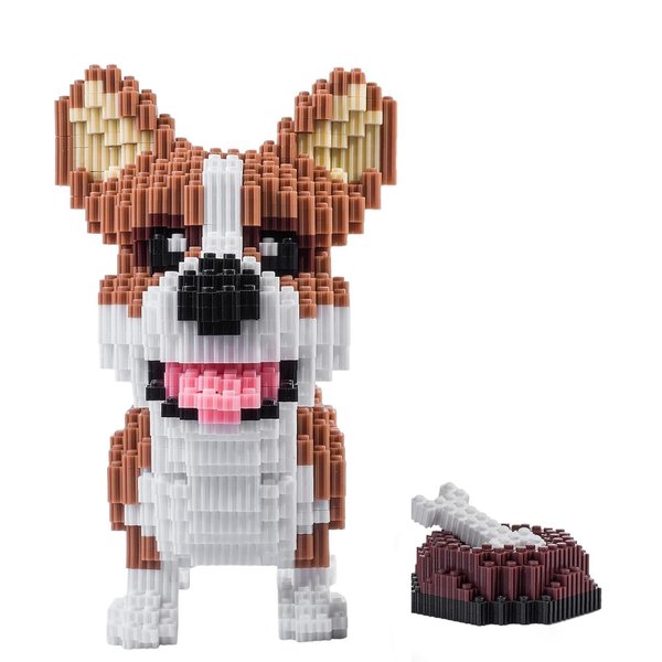 AHZILEI Corgi and Food Mini Bricks Building Kit - A Must-Have 3D Toy Model for Dog Lovers for Adult, Kid Educational Building Particle Building Blocks Toy Kit, Boys Girls Toys and Gifts(4800pcs)