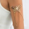 Xerling Boho Hollow out Butterfly Arm Bracelets Chains Tassel Armband Armlet Upper Arm Band Festival Costume Jewelry for Women (Gold)