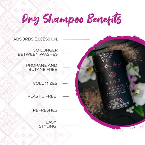 Viori Dry Shampoo Powder, Magnolia and Peony - Fast-Absorbing - Volumizing Shampoo - Dry Shampoo for Oily Hair - Neutralizes Odor - Long-Lasting