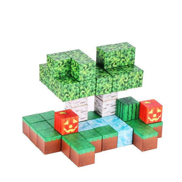 T.H.I.O Magnetic Building Blocks | 48 Magnetic Blocks, Theme: Mini Forest, Construction Toys Suitable for Boys and Girls Aged 3-8, STEM Montessori Stacking Toys, Children's Birthday Gifts