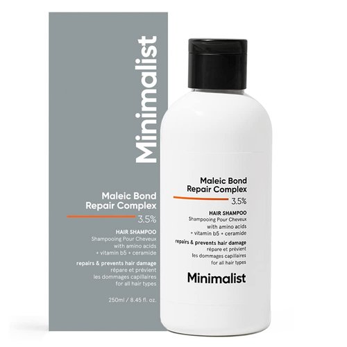 Minimalist Hair Shampoo for Damaged & Frizzy Hair | Maleic Bond Repair Complex 3.5% | With Argan Oil, Ceramides & Coconut Oil | For Women & Men | For All Hair Types | 8.5 Fl Oz / 250 ml