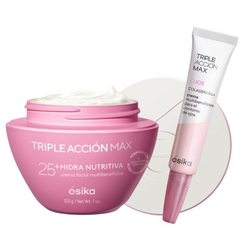 Esika Triple Acción Max Bundle, Multibenefits Face Cream 25+ and Triple Accion Max Eyes Cream