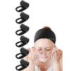 EUICAE Spa Headband Hair Wrap Sweat Headband Head Wrap Hair Towel Wrap Non-slip Stretchable Washable Makeup Headband for Face Wash Facial Treatment Sport Fits All White (Black)