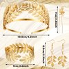 WILLBOND 15 Pieces Greek Goddess Costume Accessories Women Toga Golden Leaves Bridal Crown Headband Bracelet Pearl Earrings and Hair Pins (Fresh Style)