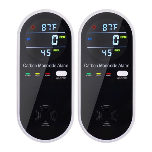 3-in-1 Carbon Monoxide Detectors Plug in Wall, Portable Carbon Monoxide Detector for Travel, CO Gas Meter Temperature Humidity Sensor Built-in with LCD Display Voice Light Warning