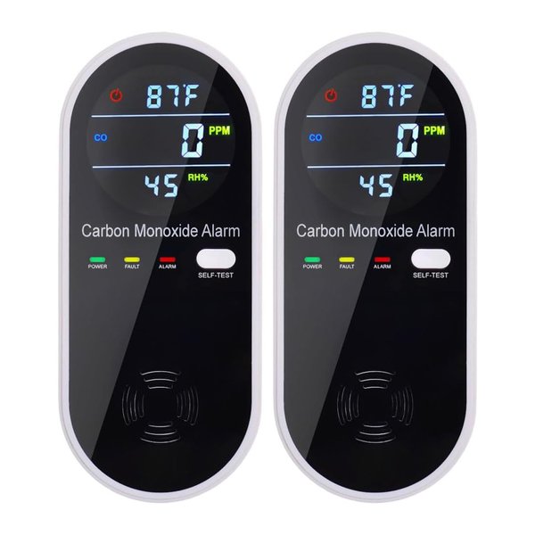 3-in-1 Carbon Monoxide Detectors Plug in Wall, Portable Carbon Monoxide Detector for Travel, CO Gas Meter Temperature Humidity Sensor Built-in with LCD Display Voice Light Warning