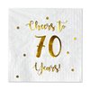 Cheers to 70 Years Cocktail Napkins | Happy 70th Birthday Decorations for Men and Women and Wedding Anniversary Party Decorations | 50-Pack 3-Ply Napkins | 5 x 5 inch folded (White)