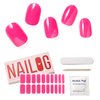 NAILOG Semi Cured Gel Nail Strips│20pcs Extra Long Nail Polish Strips│Nail Stickers with Glossy Gel Finishing│Pink Bomb