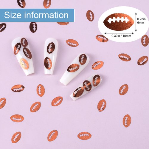 PAGOW 50 Grams Football Party Table Confetti, Rugby Ball Shape Sport Game Day Glitter Festival Rave Beauty Makeup Face Body Nail Art Decoration