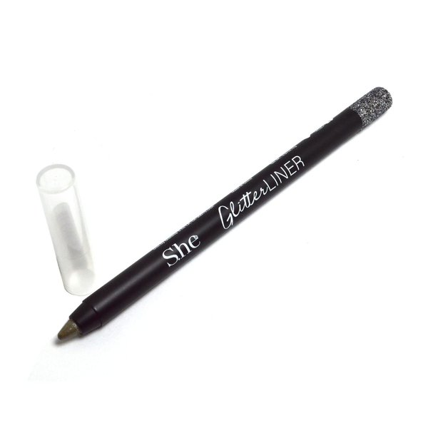 Makeup She 1 Glitter Gel Liner [ EL570-05 Grey ] Eyeliner Eye Liner Shimmery Eyebrow Pencil + Free Zipper Bag