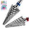 2Pcs Nail Drill Bits, 3/32” Nail Bits for Nail Drill Safety Tungsten Carbide Bits for Acrylic Nails, Drill Bit for Nail Professional Sets Great for Remove Hard Gel, Two Way Rotate Bits (Medium & Fine)